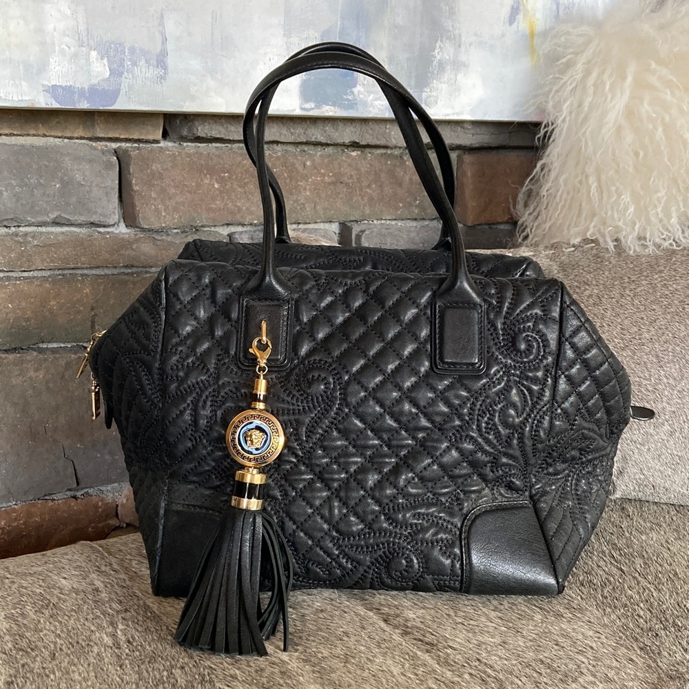 Versace Vanitas Quilted Leather Day Bag